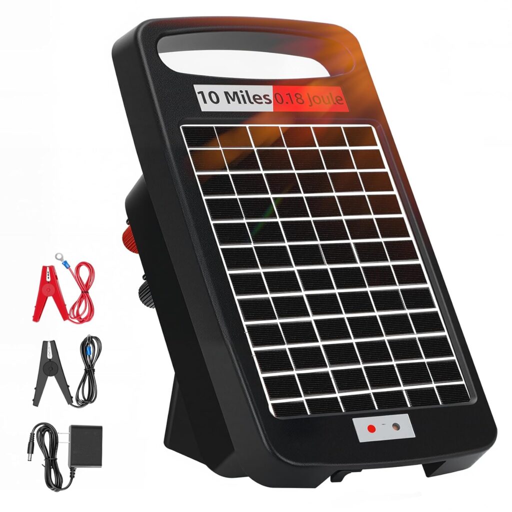 10 Miles Solar Electric Fence Charger