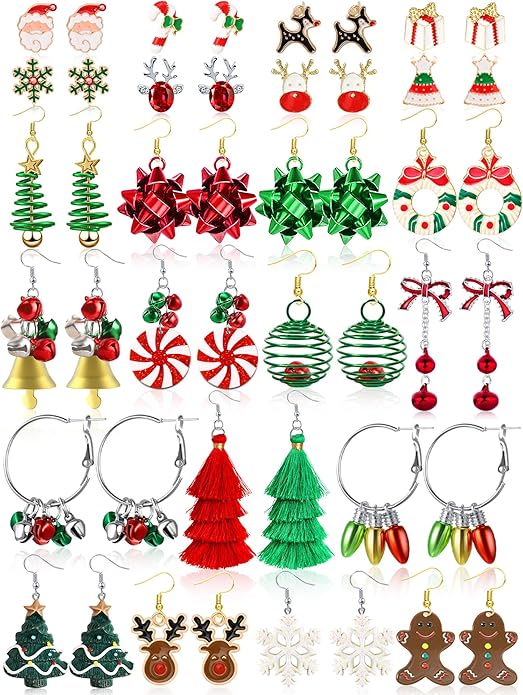 23 Pairs Christmas Earrings for Women