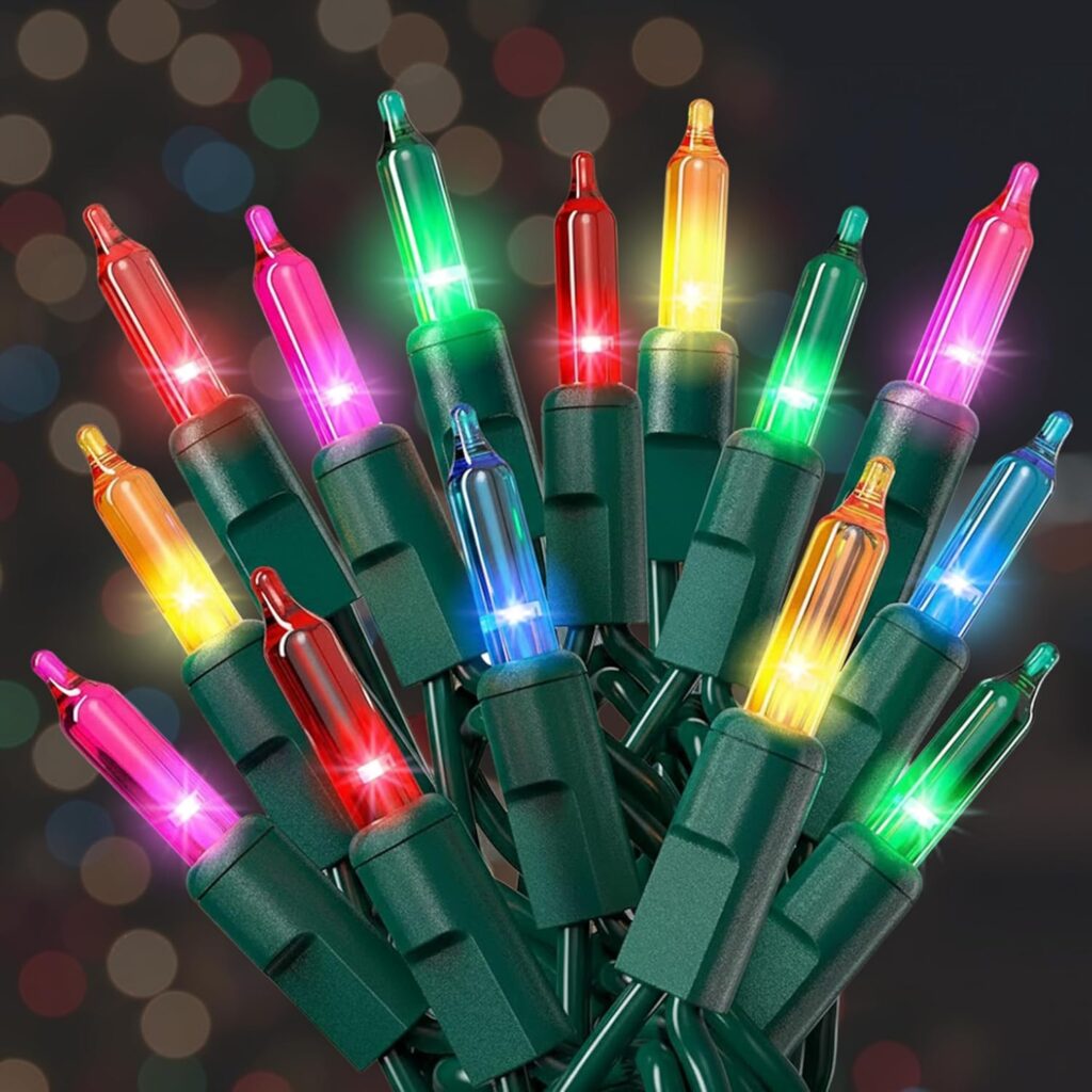 PREXTEX Christmas String Lights with Green Wire