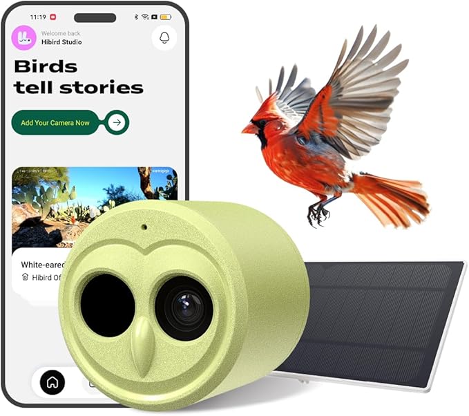 Hibird 4K HD Smart Bird Feeder Camera Solar Powered