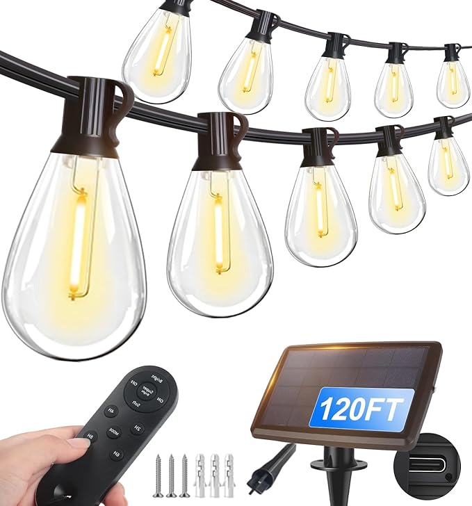 Tenmiro 120FT Solar Outdoor String Lights