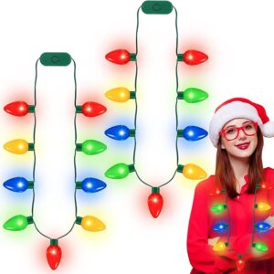QZYL 2 Pack Christmas Light Necklace