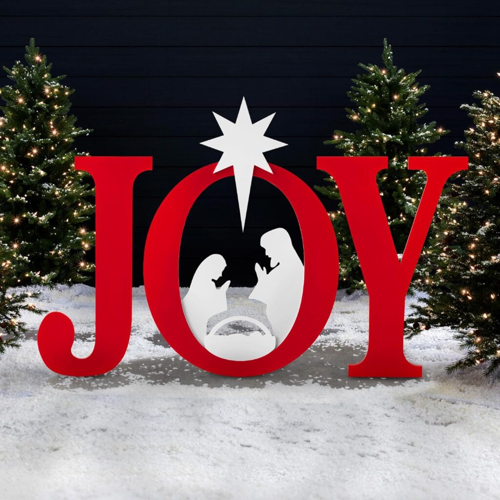 Outdoor JOY Christmas Nativity Decoration