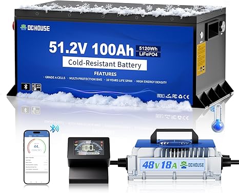 DC HOUSE 48V 100AH Cold-Resistant Metal Case Lithium Battery