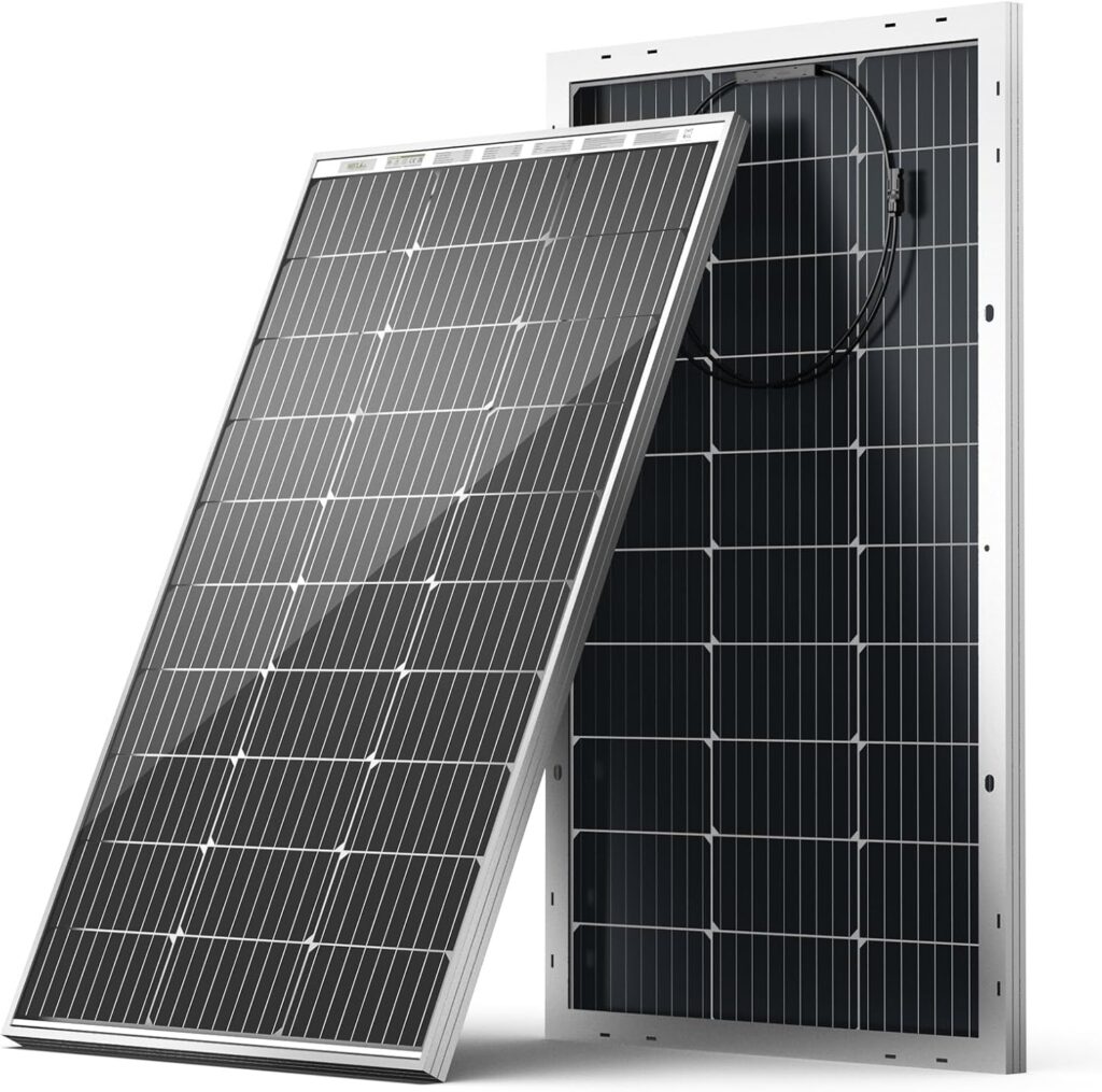 HQST Bifacial 100W 12V Solar Panel,