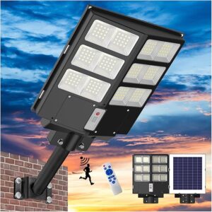 CAHOUGSMT 4000W Solar Flood Street Lights
