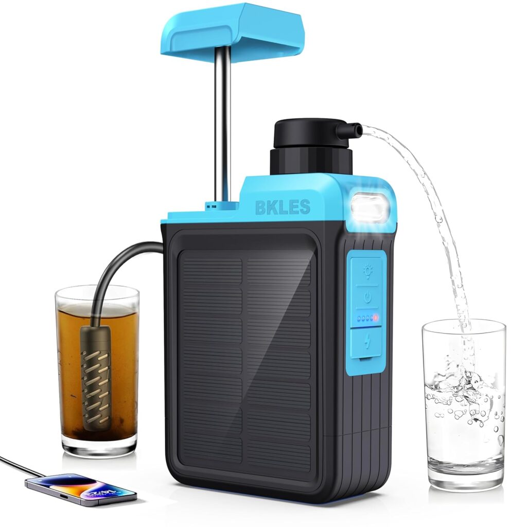 3-in-1 Solar Electric Water Filter with Hand Pump
