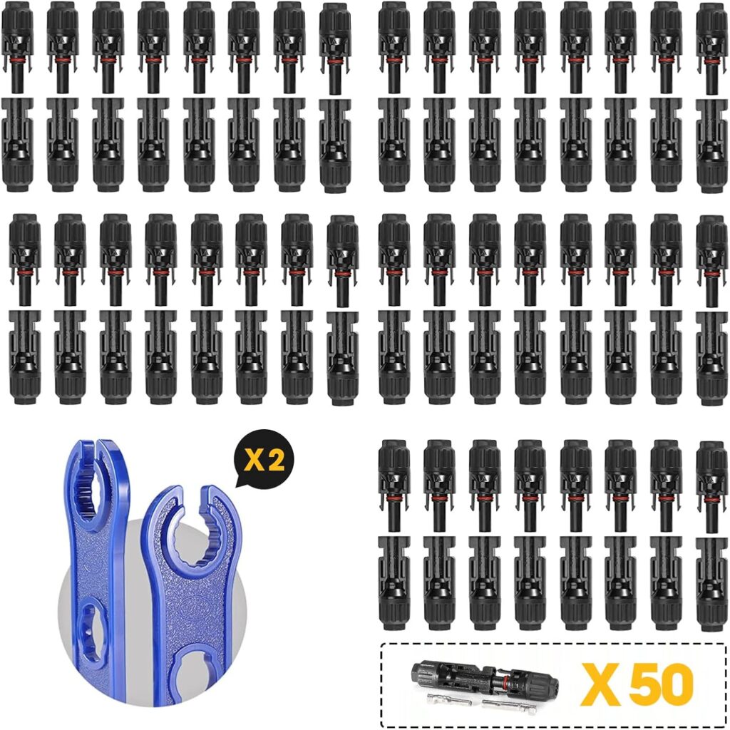 BougeRV 100PCS Solar Connector with Spanners