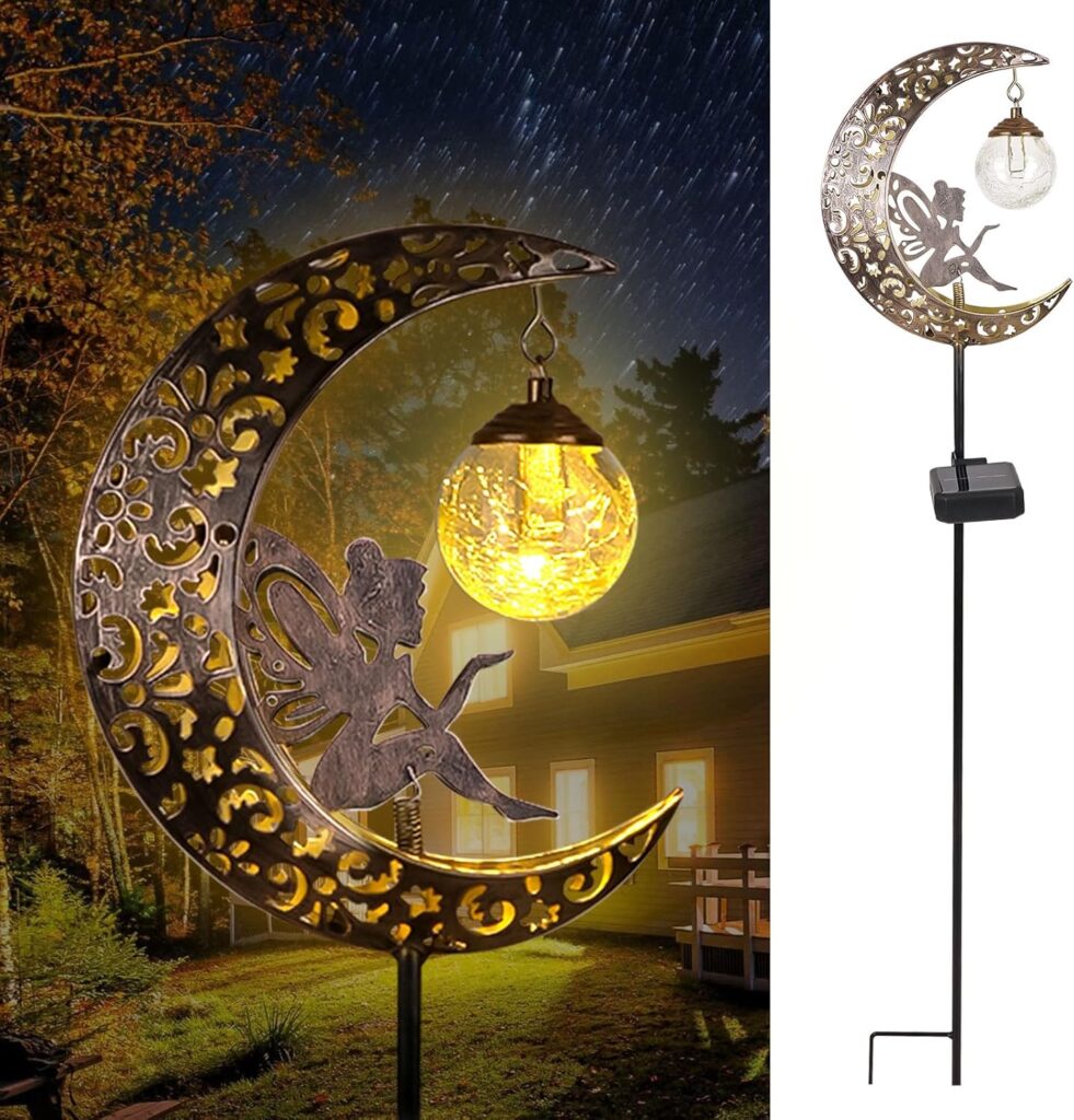 Solar Moon Fairy Crackle Garden Lights Decor