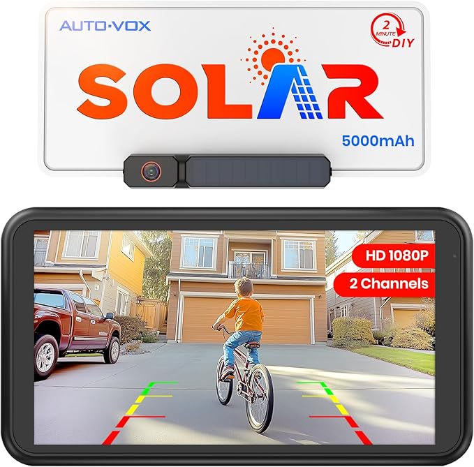 AUTO-VOX Solar Wireless Backup Camera with Monitor