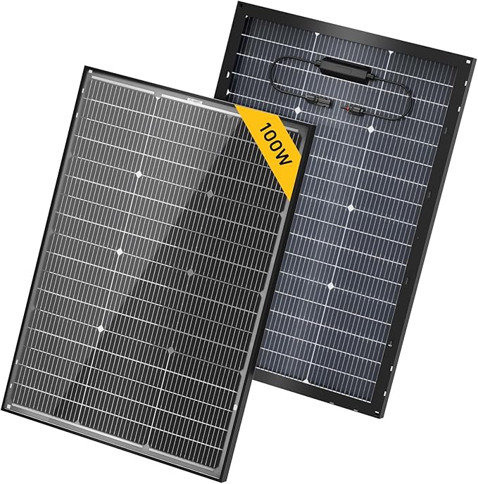 BougeRV 12V N-Type 16BB 100W Bifacial Solar Panel