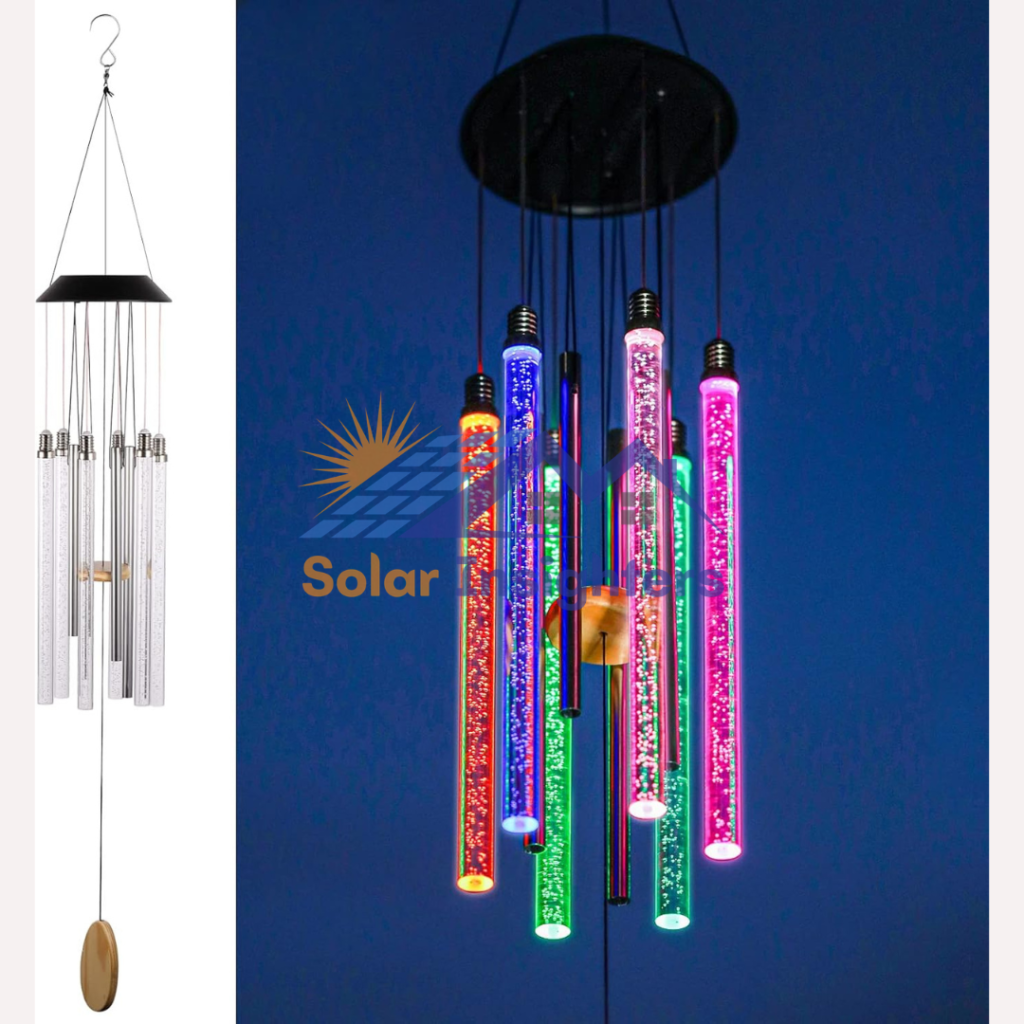 6 LED Tubes Solar Wind Chimes for Outside