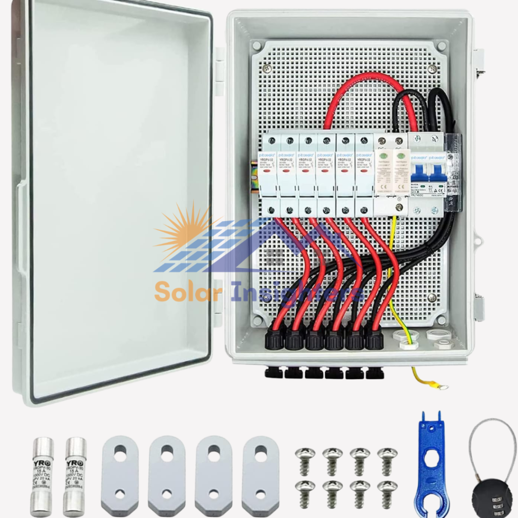 6 String Solar Combiner Box with 15A LED Fuse