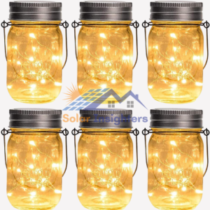 GIGALUMI 6 Pack Hanging Mason Jar Solar Lights