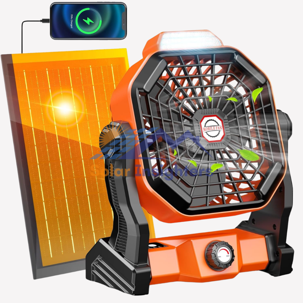Rechargeable Solar Powered Fan with Solar Panel
