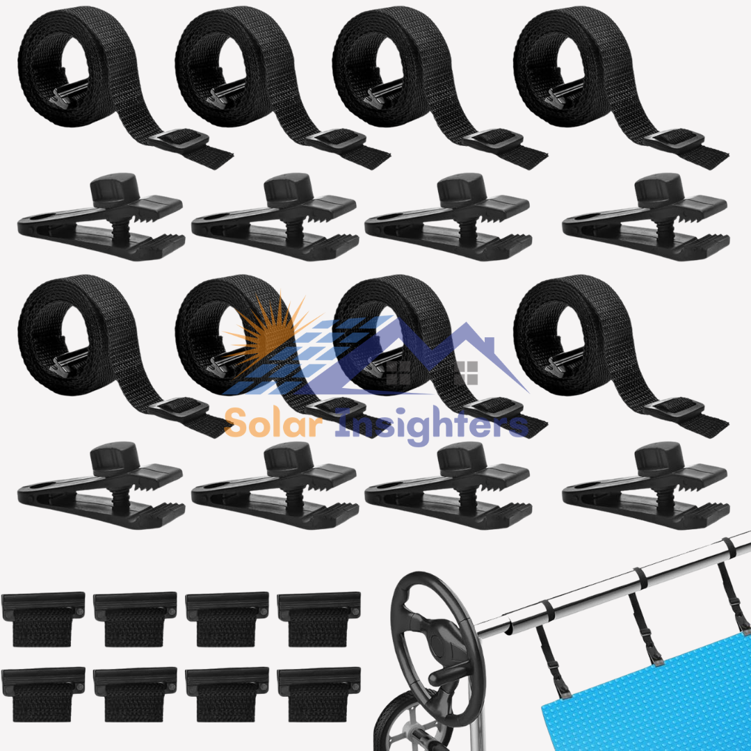 Solar Cover Reel Blanket Straps and Clips for Pool