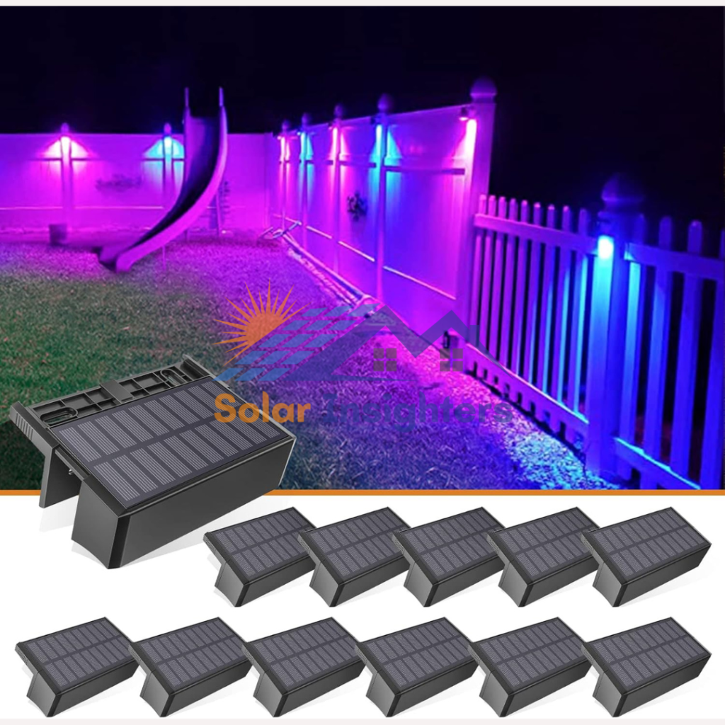VOLISUN 12 Pack Outdoor Solar Fence Lights