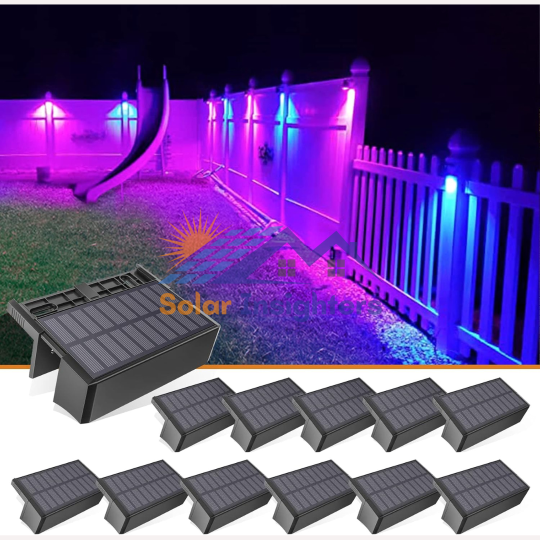 VOLISUN 12 Pack Outdoor Solar Fence Lights