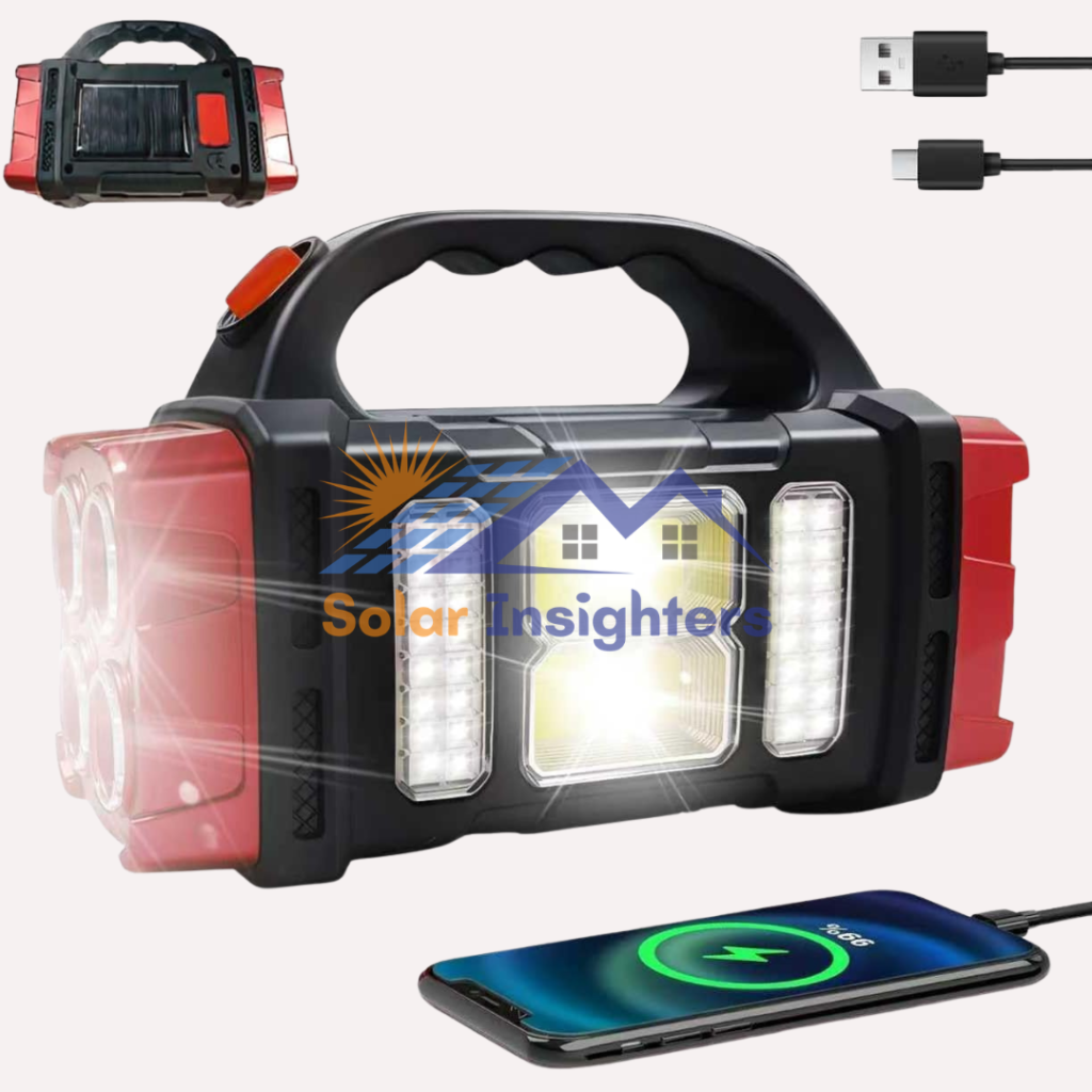 Versatile Solar Flashlight with Dual Charging Modes