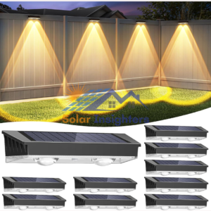 10 Pack Solar Powered Fence Lights with 2 LED