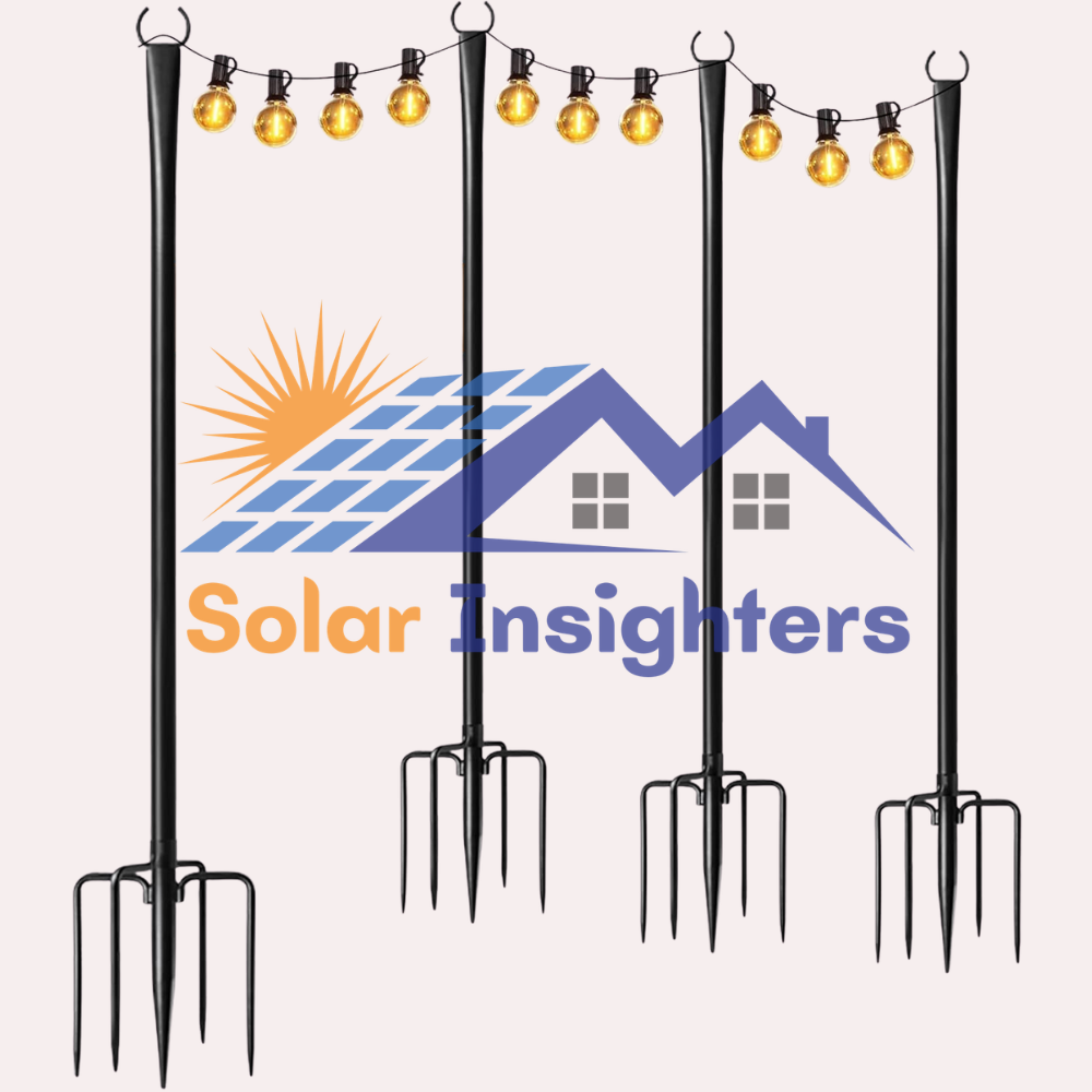 4 Pack String Light Poles for Outside