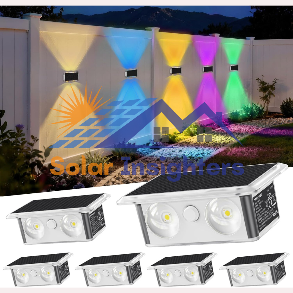 ECKNET Solar Fence RGB Lights With Dual-Lens