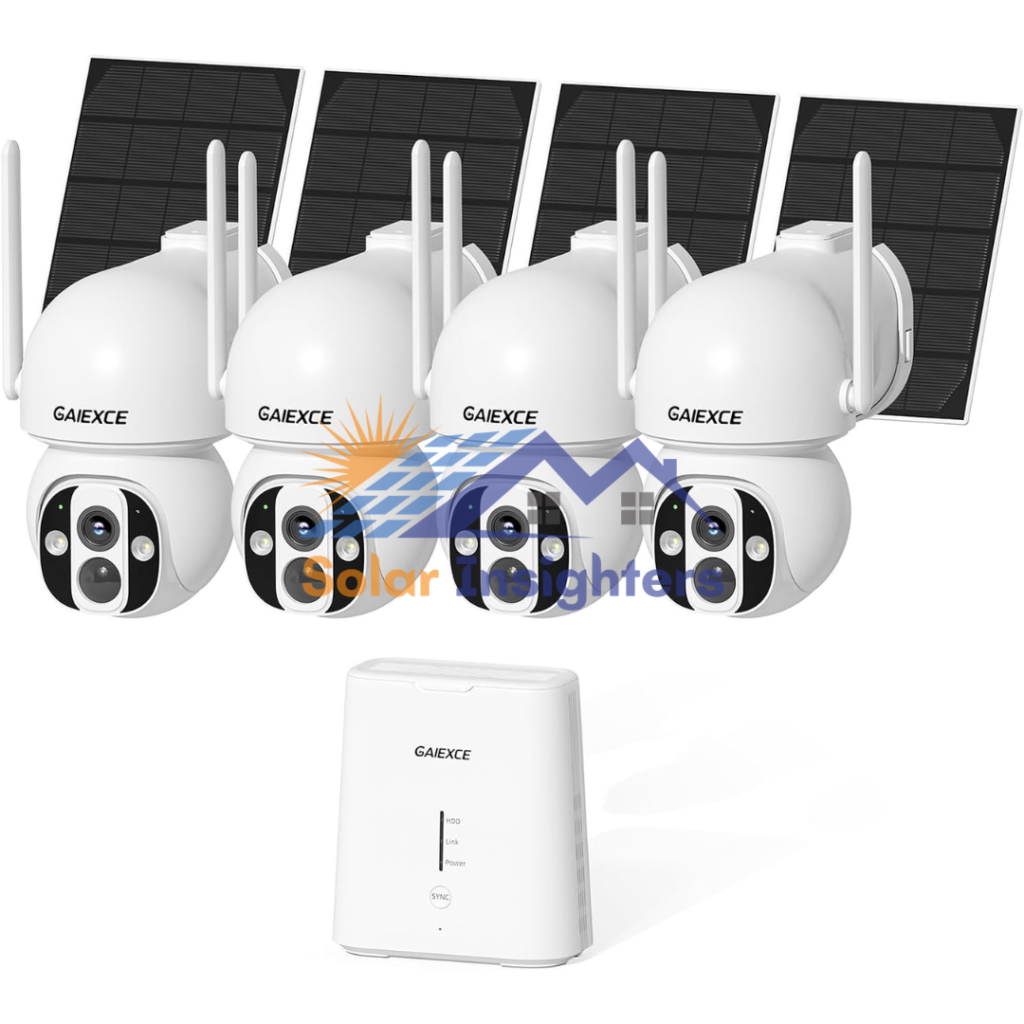 Gaiexce 4 Cam Solar Camera Kit For Home Security