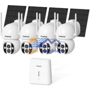 Gaiexce 4 Cam Solar Camera Kit For Home Security