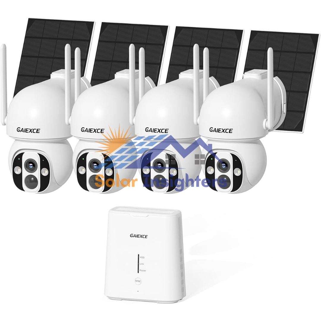 Gaiexce 4 Cam Solar Camera Kit For Home Security