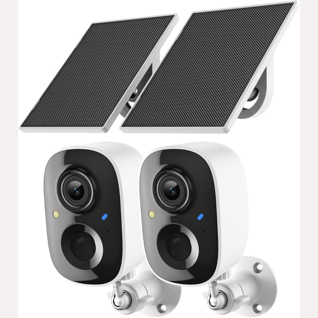 Solar Powered WiFi 2k Cameras for Home Security
