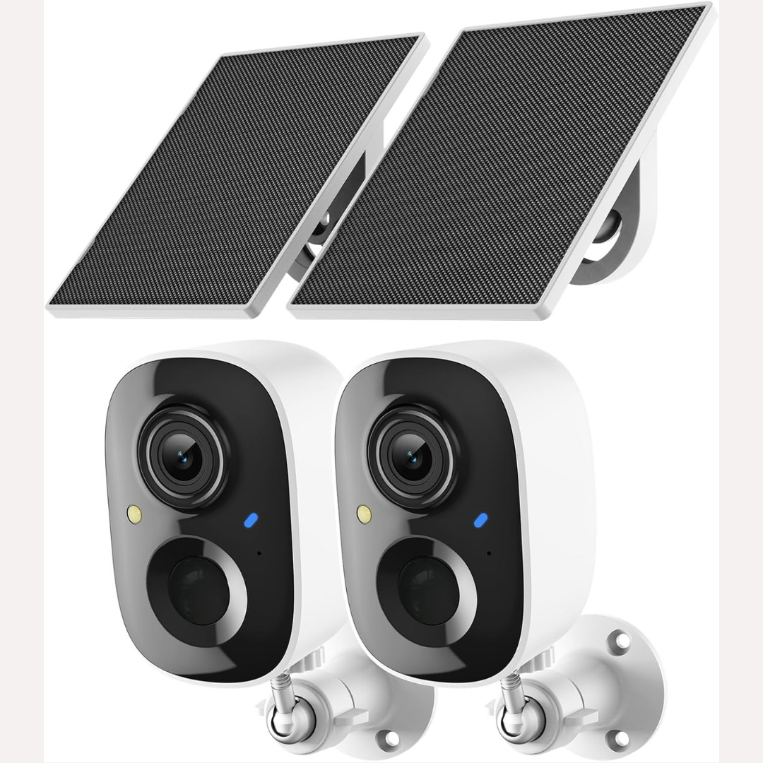 Solar Powered WiFi 2k Cameras for Home Security