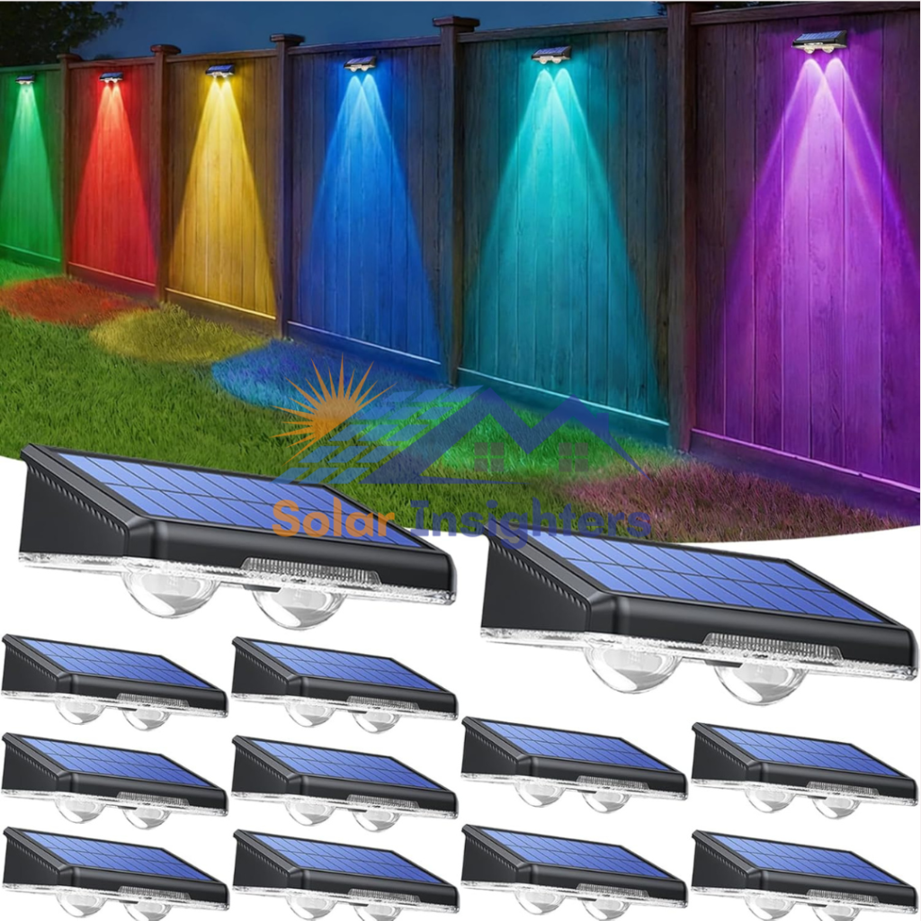 TECKNET 12 Pack Solar Fence Lights Outdoor