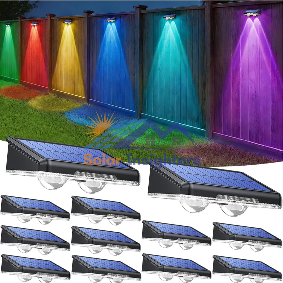 TECKNET 12 Pack Solar Fence Lights Outdoor