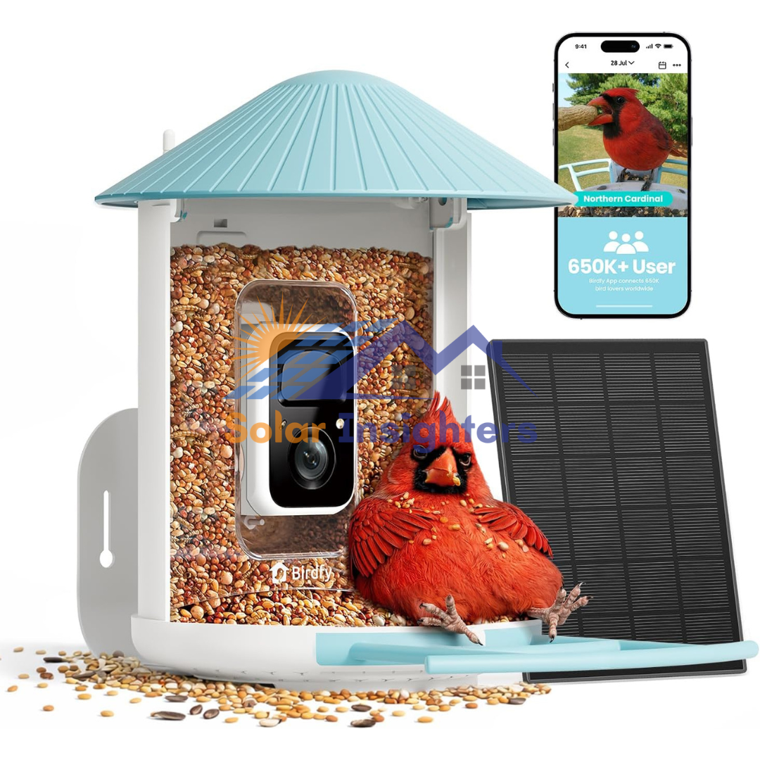 Solar Powered Smart Bird Feeder with 2K HD AI Camera